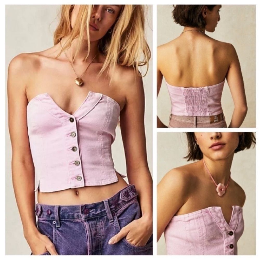 NWOT Free People Denim corset top size XS